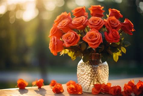 Hermosas Rosas En Florero Foto Gratis