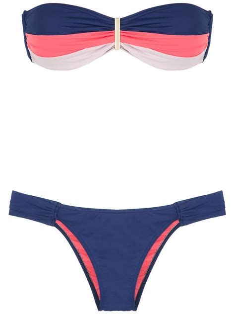 Brigitte Bikini Mit Bandeau Top Blau Farfetch De