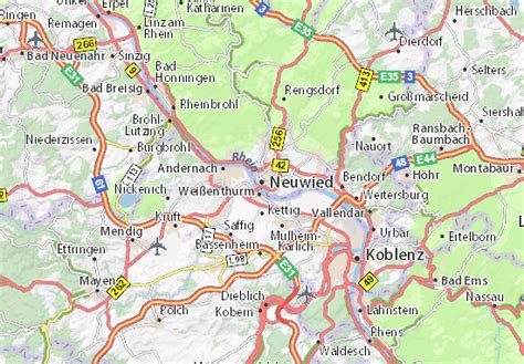 Map of Neuwied - Michelin Neuwied map - ViaMichelin