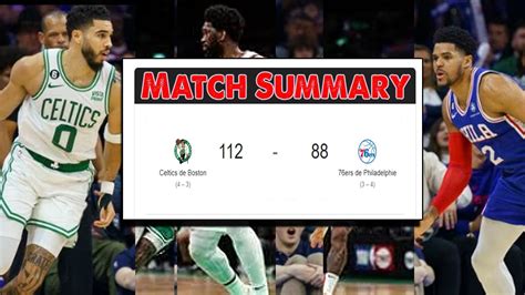 Philadelphia 76ers Vs Boston Celtics Match Summary Philadelphia