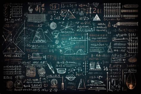 Tableau Peint Avec Des Formules Scientifiques Et Des Calculs En