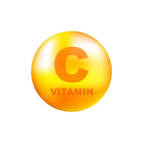 Realistic Vitamin C With Droplet And Particles Acid Medical C Vector