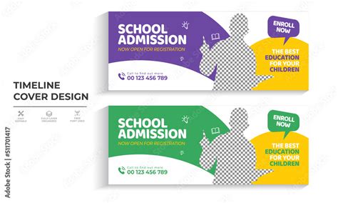 Vecteur Stock Back To School Facebook Cover Template Kids School