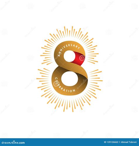 8 Year Anniversary Vector Template Design Illustration Stock Illustration Illustration Of