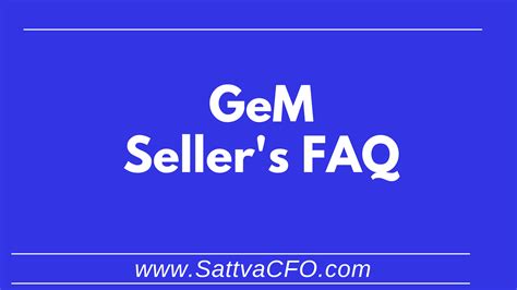 GEM Government E Market Place Seller FAQs General Registration