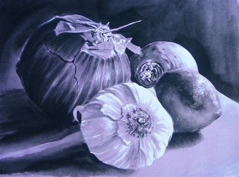 Monochromatic Watercolor Still Life Still Life Painting Monochrome