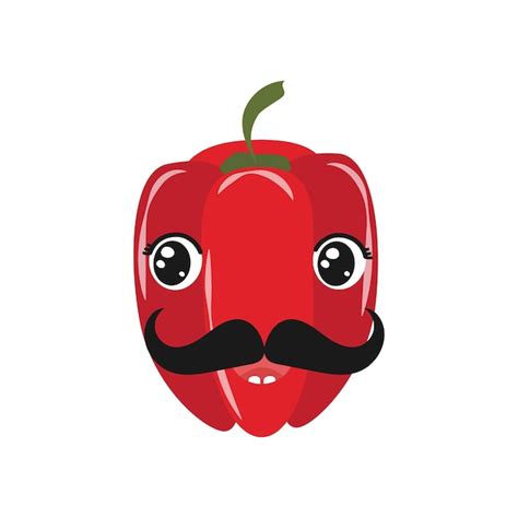 Premium Vector | Funny pepper with a cartoon face