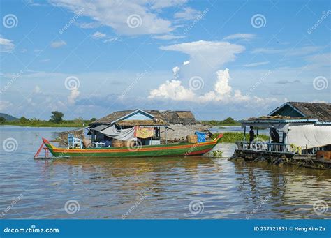 Makong River At Kampong Chhnang Province Of Cambodia Stock Image