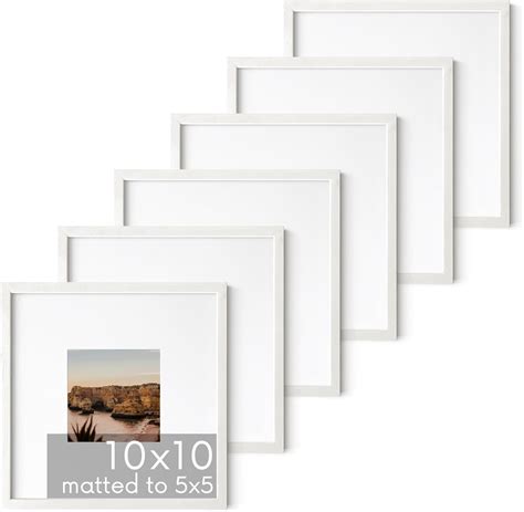 Haus And Hues Solid Oak Wood 10”x10” Picture Frames Matted To 5”x5” Set