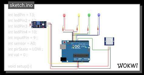 Sensor Pir Dan Ldr Wokwi Esp32 Stm32 Arduino Simulator