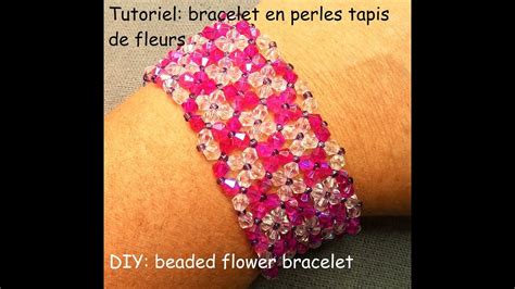 Tutoriel Bracelet De Perles Tapis De Fleurs Diy Beaded Flower Bracelet Youtube