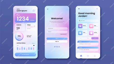 realistic ui landing page template premium vector