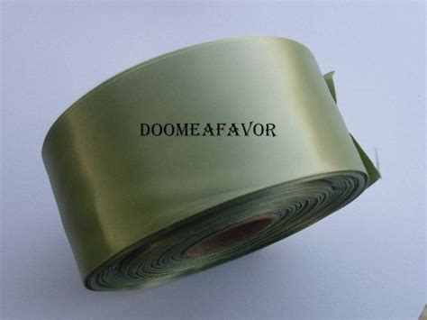 Sage Green Satin Ribbon By The Yard Double Faced By Doomeafavor