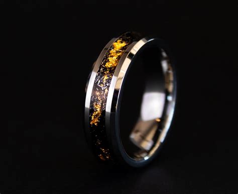 24K Gold Meteorite Ring | Space Age Rings