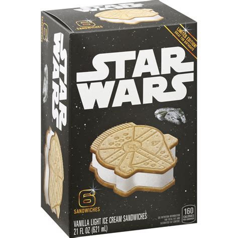 Star Wars Ice Cream Sandwiches, Vanilla, Light | Ice Cream | Superlo Foods