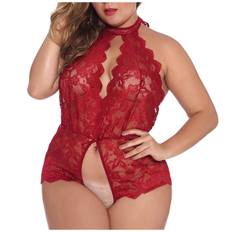 Ydkzymd Women S Lace Sexy Lingerie Babydoll Sets One Piece Teddy Open