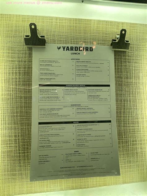 Online Menu of Yardbird Table & Bar Restaurant, Las Vegas, Nevada ...