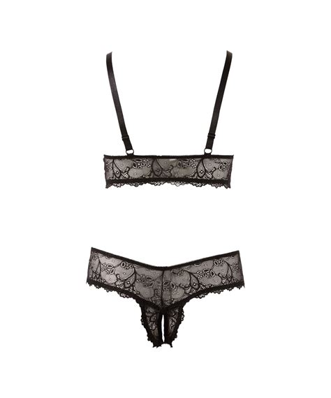 Cottelli Lingerie Black Lace Two Piece Lingerie Set SexyStyle Eu