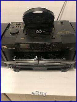 Jvc Pc X Am Fm Dual Cassette Cd Portable System Player Boombox Hyper