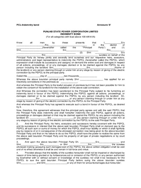 Indemnity Bond Format Fill Out Sign Online Dochub