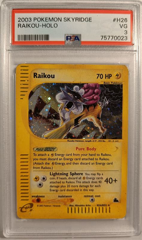 Raikou Holo Rare Psa Psa Kort Pokemonshop