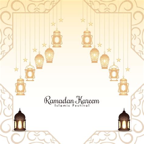 Fondo de saludo del festival islámico cultural ramadan kareem Vector