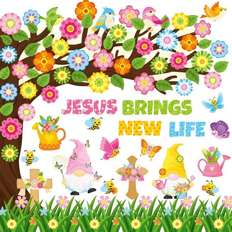 Amazon Zonon Pcs Christian Spring Classroom Bulletin Board