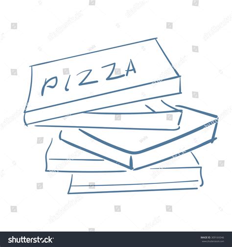 Sketch Empty Pizza Boxes Stock Vector (Royalty Free) 309169346 ...