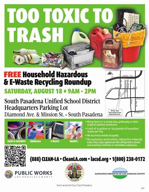 Free Household Hazardous Waste Roundup The South Pasadenan South