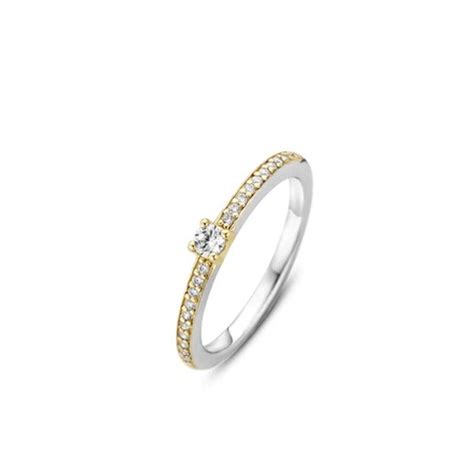 Anillo Ti Sento Plata Ba Ada En Oro Y Circonitas Zy Joyeria