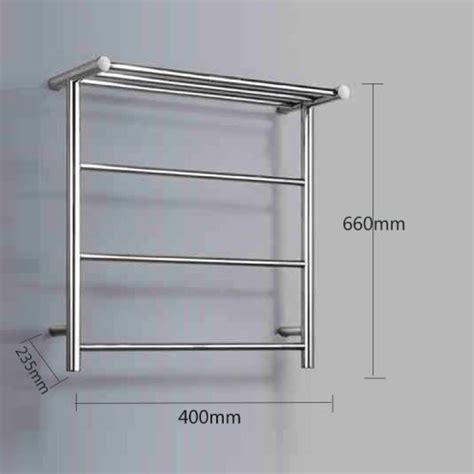 40W Towel Warmer Modern Simple Style Silver Wall Mounted Stainless