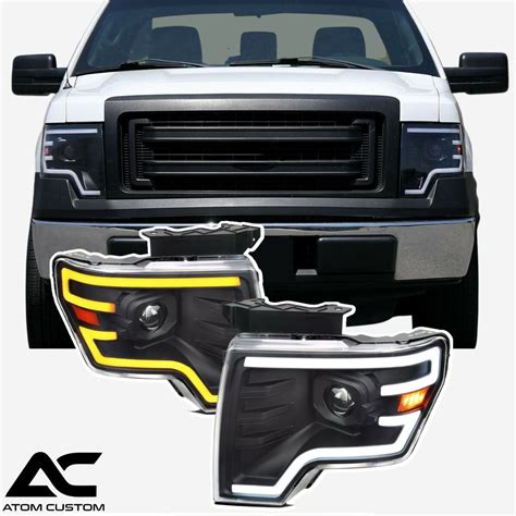 Faros Frontales Con Doble Barra LED Contorno F150 2009 2014 Atom Custom