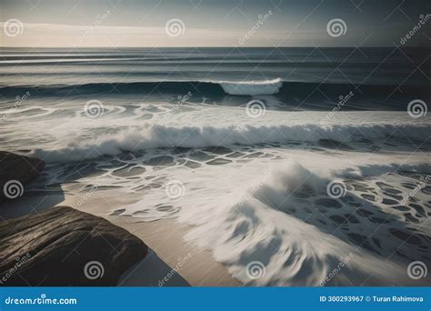 Beautiful Seascape With Stormy Sky Long Exposure Shot Stock Image