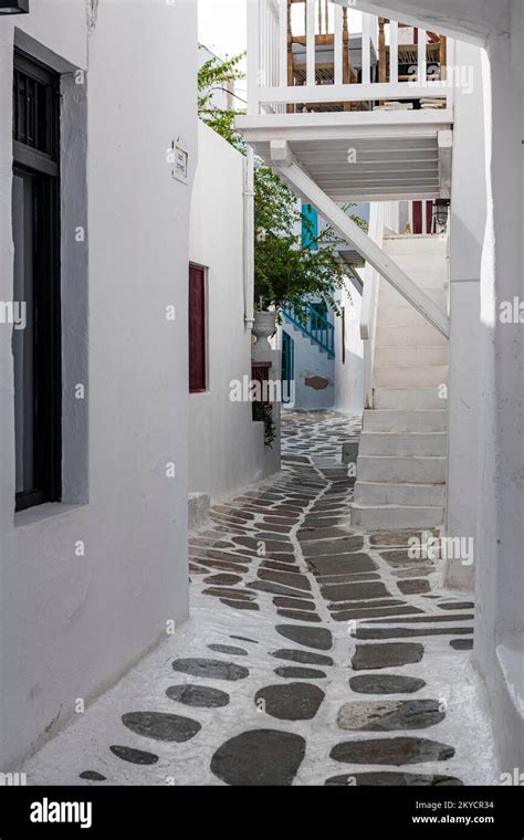 The White Washed Old Town Of Horta Mykonos Greece Stock Photo Alamy