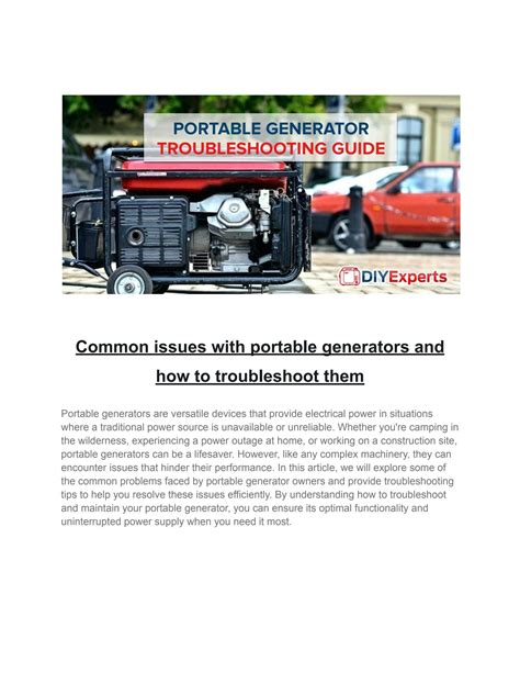 SOLUTION Common Issues With Portable Generators And How To