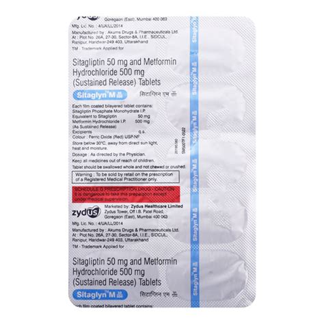 Buy SITAGLYN M 50 500 Tablet 10 S Online At Upto 25 OFF Netmeds