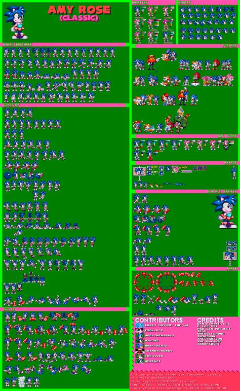 Cyber Amy Sprites Sheet Modgen Recolor By Sonicfansheet On Deviantart