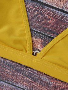 Cami Plunge String Bikini Set In YELLOW ZAFUL
