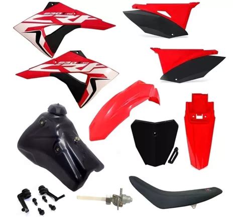 Kit Plástico Completo Biker Next Tanque Crf 230 Verm preto Frete grátis