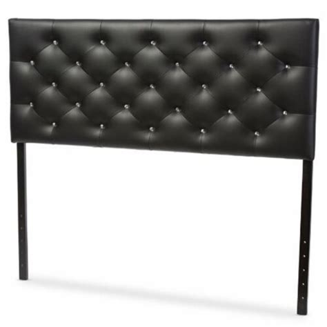 Pemberly Row Faux Leather Tufted Full Panel Headboard In Black 1 Kroger