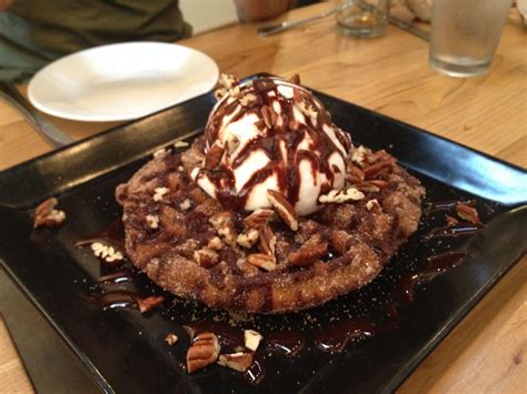 The Chaffle Churro Waffle Sundae W Coconut Ice Cream From Seabirds