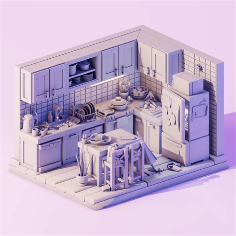 Sandras Kitchen Diorama On Behance