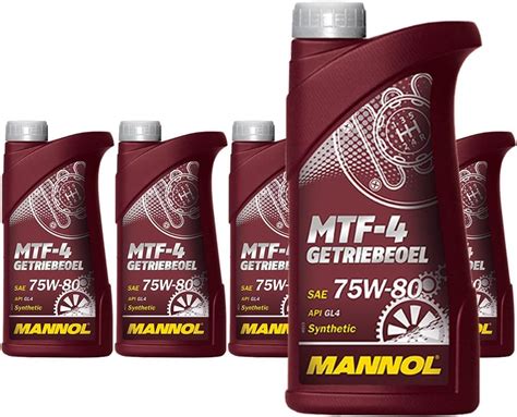 MANNOL 5 X 1 Liter MTF 4 Getriebeoel 75W 80 API GL 4 Amazon De Auto