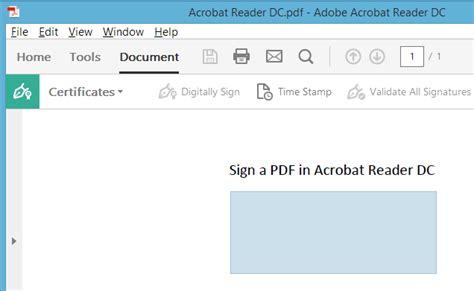 Adobe Reader Digital Signature Certificate