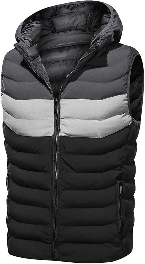 Mens Hooded Body Warmer Winter Padded Thick Gilet Removable Hood