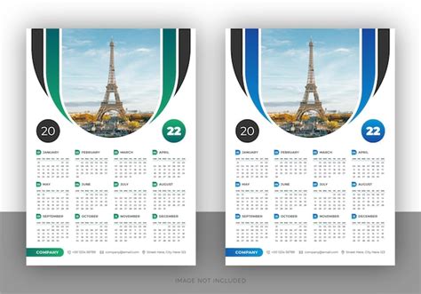 Mod Le De Conception De Calendrier Mural D Entreprise Color Vecteur