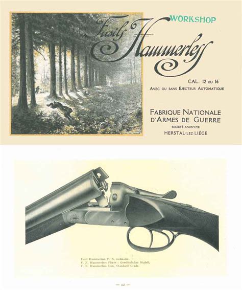 FN 1928 Circa Fabrique Nationale Hammerless Guns Catalog Cornell