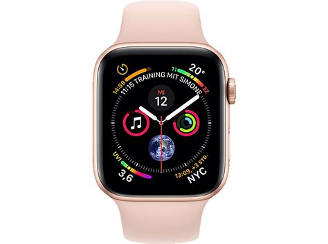 APPLE Watch Series 4 44mm Smartwatch Aluminium Kunststoff, 140-210 mm ...