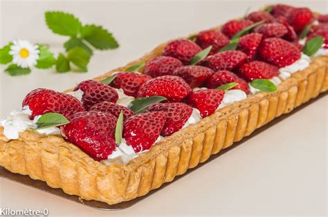 Tarte à la chantilly aux fraises et au basilic Kilomètre 0