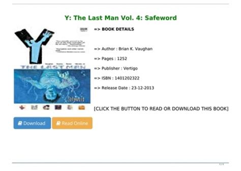 Pdf Y The Last Man Vol Safeword Full Acces